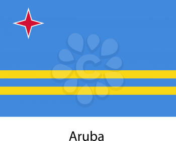 Flag  of the country  aruba. Vector illustration.  Exact colors. 