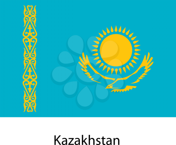 Flag  of the country  kazakhstan. Vector illustration.  Exact colors. 