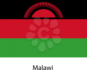 Flag  of the country malawi. Vector illustration.  Exact colors. 