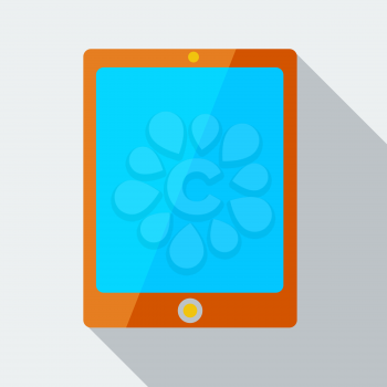 Modern flat design concept icon tablet computer. Vector illustration.