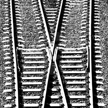 Railway Tracks and Switch. Vector illustration.