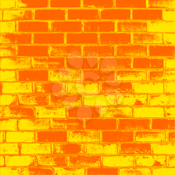 Red Brick wall of the house, with lines of a laying of a solution. Vector illustration.