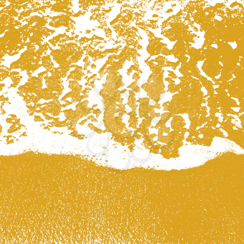 Sea shore texture line water foam over clean sand. Vector illustration.
