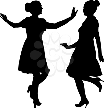 Silhouette of People Standing on White Background.