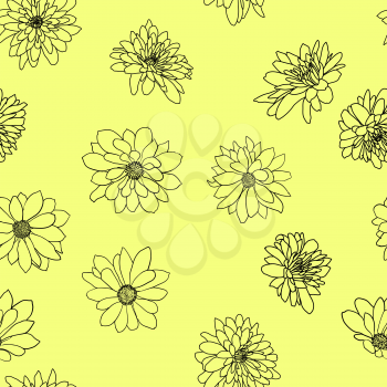 Seamless background with sketch flower or background.