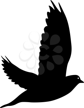 Concept of love or peace silhouettes doves.