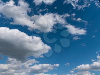 Beautiful white clouds in the blue sky.