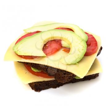 healthy sandwich isolated on white background