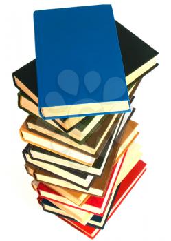 book stack isolated on the white