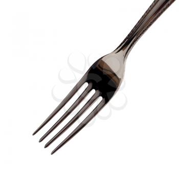 Stainless fork isolated on white background