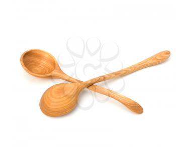Vintage wooden spoons  isolated on white background