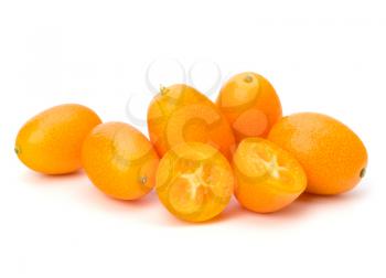 Cumquat or kumquat isolated on white background close up