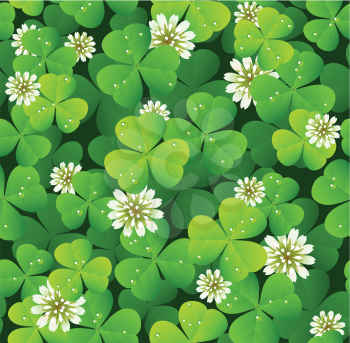 Royalty Free Clipart Image of a Seamless Clover Backgrounds