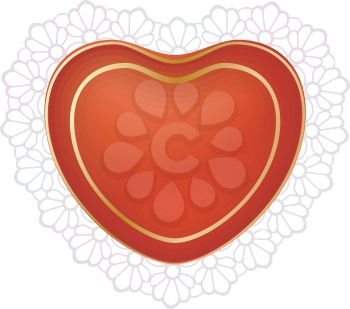 Royalty Free Clipart Image of a Heart with Lace