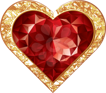 Royalty Free Clipart Image of Heart Jewel