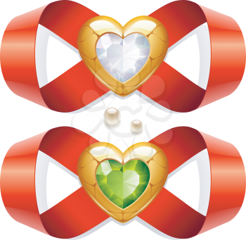 Royalty Free Clipart Image of a Heart Jewel