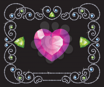Royalty Free Clipart Image of a Jeweled Frame