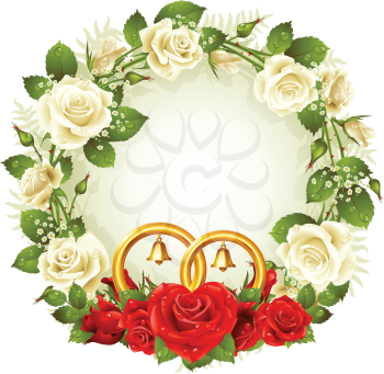 Royalty Free Clipart Image of a Wedding Wreath