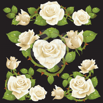 Royalty Free Clipart Image of a Rose Elements