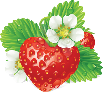 Royalty Free Clipart Image of Strawberries