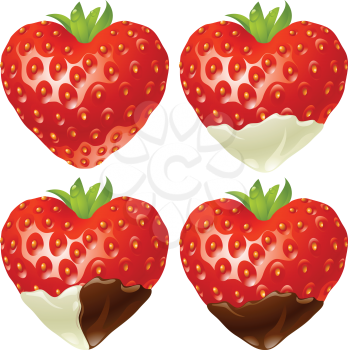 Royalty Free Clipart Image of Strawberry Hearts