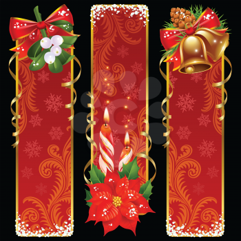 Royalty Free Clipart Image of a Christmas Banners