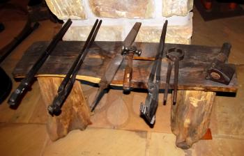 Royalty Free Photo of 19th Century Wood and Iron Work Tools