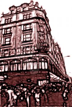 Royalty Free Photo of an Artistic Impression of Bromton Road in London