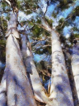 Royalty Free Photo of an Oil Painting of Trees