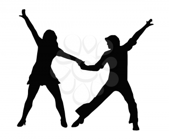 Dancing Couple Silhouette in 1970s dance Pose