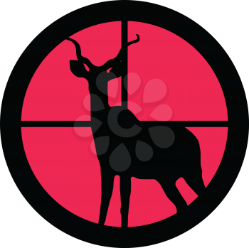In the scope series – Kudu / Koedoe in the crosshair of a gun’s telescope. Can be symbolic for need of protection, being tired of, intolerance or being under investigation.

