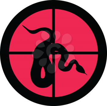 In the scope series – Snake in the crosshair of a gun’s telescope. Can be symbolic for need of protection, being tired of, intolerance or being under investigation.
