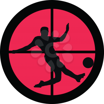 In the scope series – Soccer / Soccer Player in the crosshair of a gun’s telescope. Can be symbolic for need of protection, being tired of, intolerance or being under investigation.
