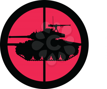In the scope series – Tank in the crosshair of a gun’s telescope. Can be symbolic for need of protection, being tired of, intolerance or being under investigation.
