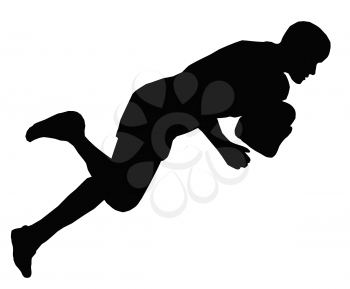 Sport Silhouette - Rugby Player Dives for Try Line to Score