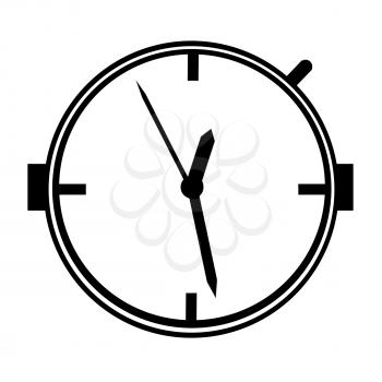 Black and White Clock Bomb Timing Device Illustration 