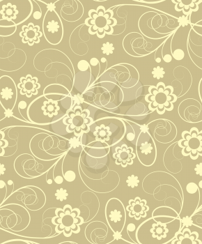 Royalty Free Clipart Image of a Seamless Flower Background
