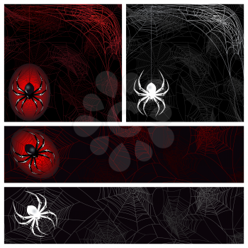 Royalty Free Clipart Image of Spider Backgrounds and Banners