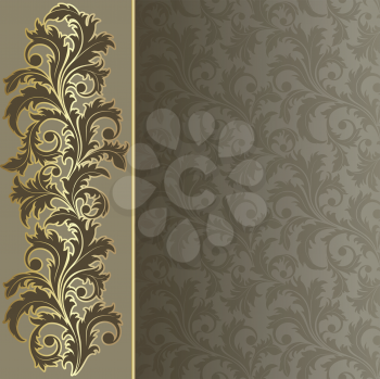 Royalty Free Clipart Image of a Victorian Background With a Border at the Left