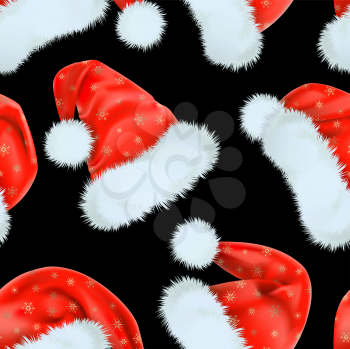 Royalty Free Clipart Image of a Santa Hat Background