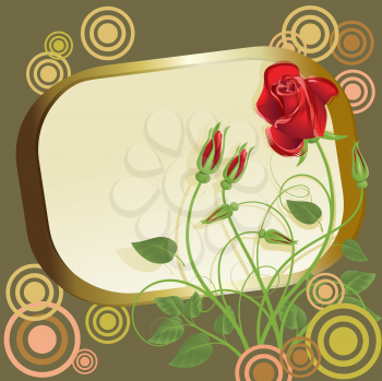 Royalty Free Clipart Image of a Background With Roses and a Frame
