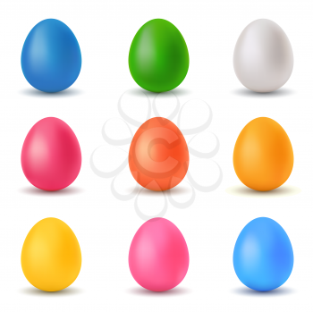 Royalty Free Clipart Image of Nine Easter Eggs