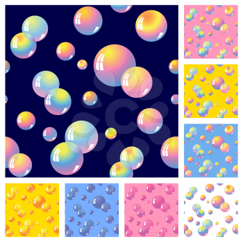 Royalty Free Clipart Image of a Set of Soap Bubble Background