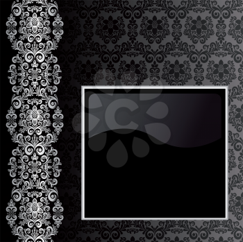 Royalty Free Clipart Image of a Black Background With a Border and Frame
