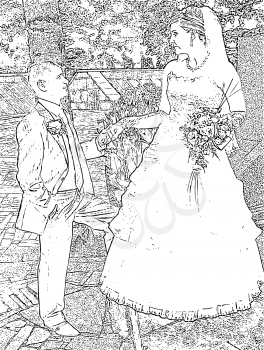 Royalty Free Clipart Image of a Wedding