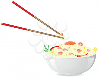 Royalty Free Clipart Image of a Rice Bowl
