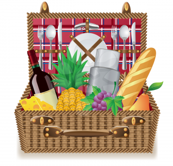 Royalty Free Clipart Image of a Picnic Basket