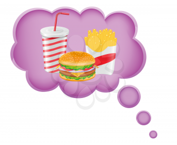 Royalty Free Clipart Image of a Concept for Dream Food