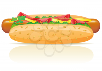 Royalty Free Clipart Image of a Hotdog