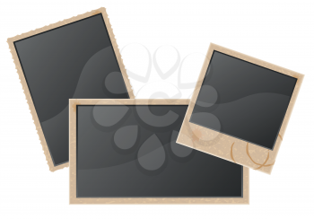 Royalty Free Clipart Image of a Old Blank Polaroids